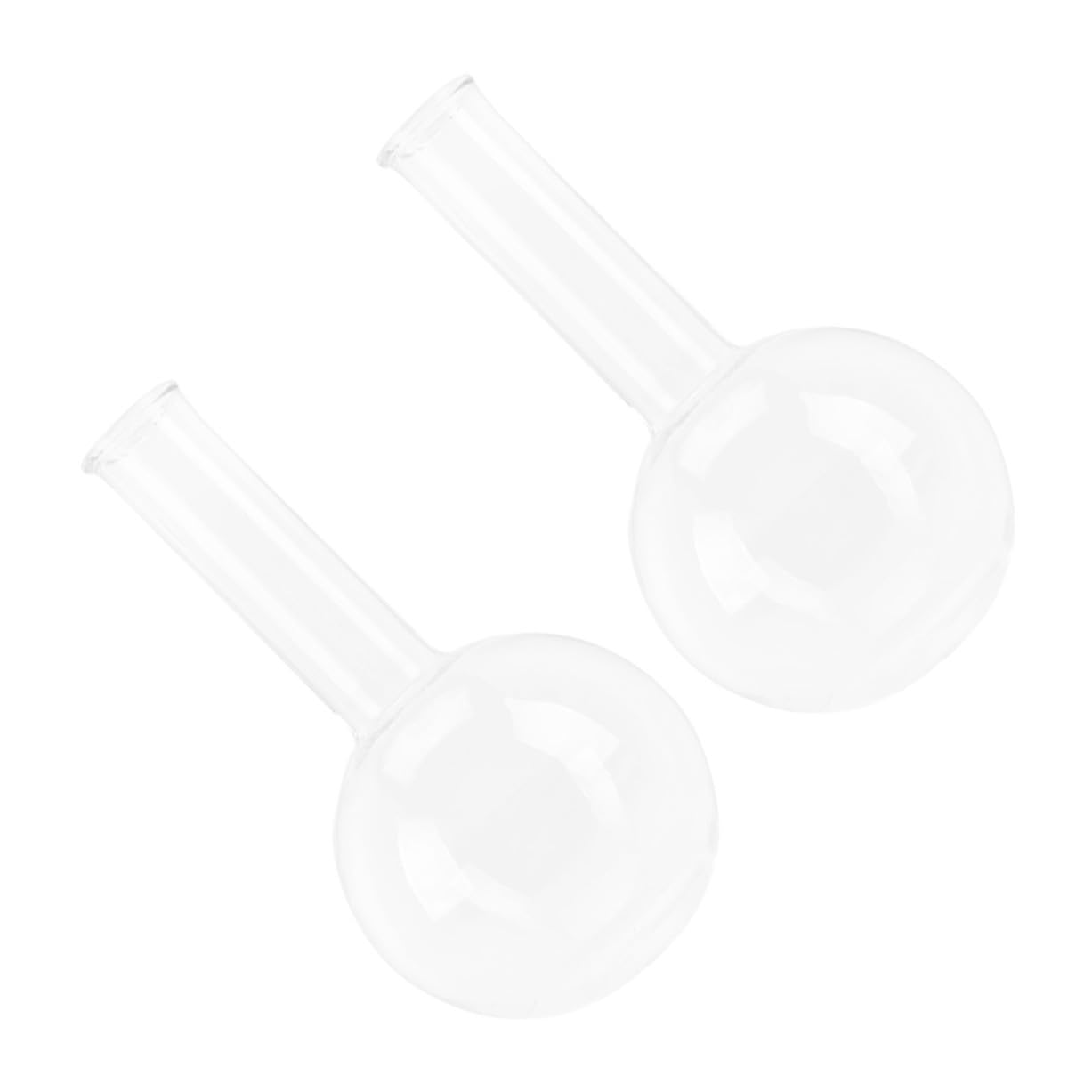 Cabilock Portátiles y Livianos de Vidrio Transparente Juego de 2 Matraces de Fondo Redondo Ideales para Estudio Científico y Uso Escolar