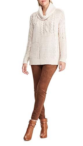 Chaps Women's Patchwork Cowlneck Sweater (Pink Multi, X-Large) #TOP2
