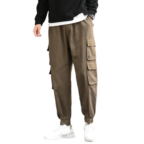 Autumn and Winter Men's Plus Velvet Casual Pants Loose Cuffs Thick Overalls Trousers 6