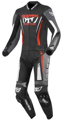 Berik Absolute GP2 Tuta in pelle da moto a due pezzi, nero/grigio/rosso, 50