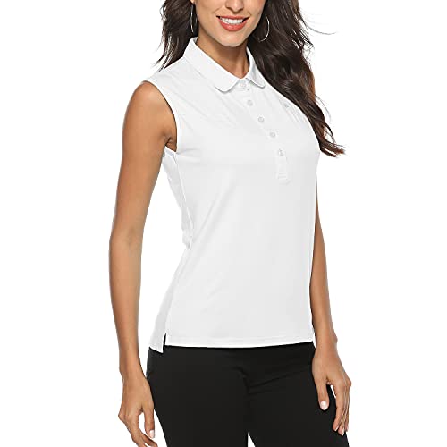 Image of AIRIKE Golf Polo Shirts for Women Sleeveless Summer Sports Athletic Fashionable Workwear-Quick Dry Womens Tank Tops