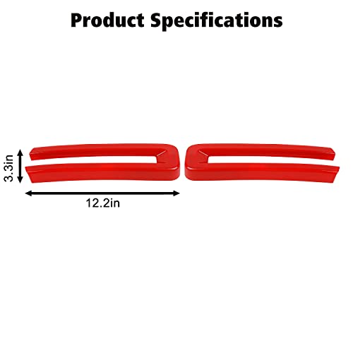 Image of Front Grille Inserts Trim Cover Grill U Bar Cover Frame Decoration Exterior Accessories for Dodge RAM 2018 2019 2020 2021 2022,Red