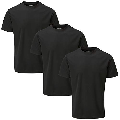 Charles Wilson Paquet de 3 T-Shirt Gym de Sport à Manches Courtes pour Hommes (S, Black (0520))