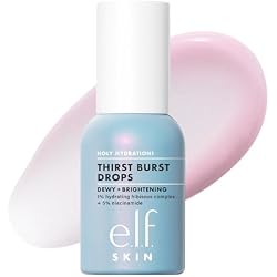 e.l.f. Holy Hydration! Thirst Burst Drops, Gel Serum Drops, For a Dewy, Plump Complexion, Non-Greasy Feel, With Hyaluronic Acid & 5% Niacinamide, Vegan & Cruelty-Free