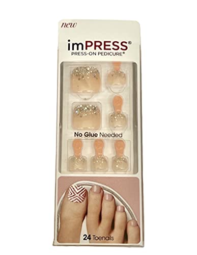 Kiss imPress Press-On Gel Pedicure Nails BIPT020XIM Tough Love (For Toe Nails) Packaging May Vary