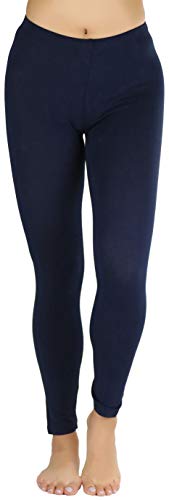 Image of ToBeInStyle Women's Skinny Fit Cotton Full Length Leggings Tights - Regular and Plus Sizes