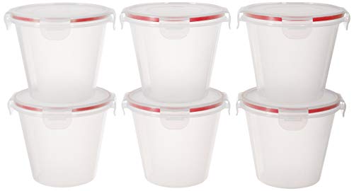 Amazon Brand – Solimo Plastic Kitchen Storage Container Set, 1 Litre, 6-Pieces, Transparent
