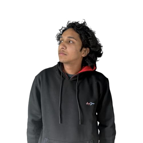 Image of Cotton Unisex Regular Fit Pullover Solid Hoodie Sweatshirt for Men & Women | Full Sleeve Lightweight Hoodie with Pockets | Winter Wear