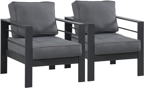 Wisteria Lane KX-ALGR-1-VC 2 Pieces Patio Furniture Aluminum Armchair thumb #2