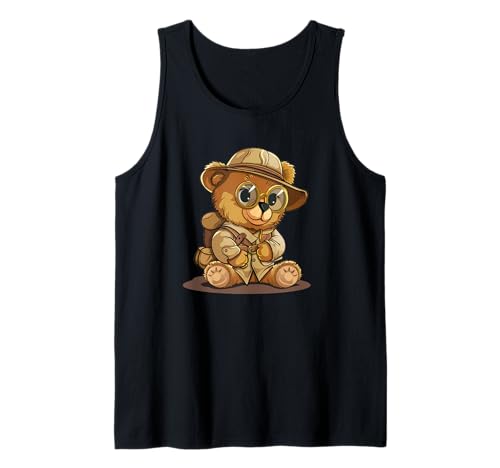 Oso de peluche arqueólogo genial para amantes de los disfraces Camiseta sin Mangas