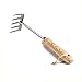 Hand Cultivator Garden Bow Rake with 5 Steel Tines,Hand Rake with Ergonomic Wooden Handle,Hand Tiller Garden Tool for Weeding and Loosens Soil