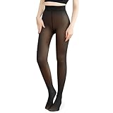 [susurrus] 透け感 タイツ レディース 裏起毛 ストッキング 防寒タイツ 着圧 冬 厚手 暖かい 素肌感 レギンス 美脚 美尻 黒 肌色 グレー ベージュ 一体型 フリーサイズ 寒さ対策（黒透け感 220g「0℃~15℃に適用」）