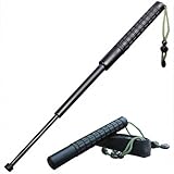 Teleskopschlagstock, 2er Pack 515 /640 mm Schwarz Schlagstock Ausziehbar | 300 G Leicht | Rutschfester Griff | Kompakt & Faltbar | Selbstverteidigung & Camping, Trekking, Outdoor (64.0cm)