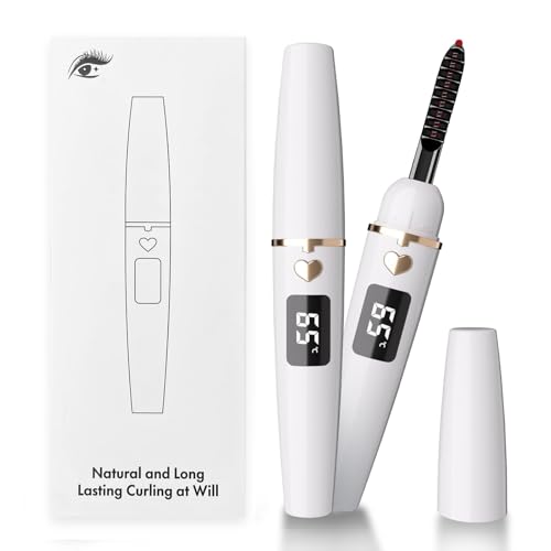 EYECURL Heated EyeLash Curler X8 Heated Lash Curler Intelligent Power Off Rechargeable Electric Eyelash Curler Heated By Steel Wire for 24 Hs Long Lasting (Pure White/Gold)