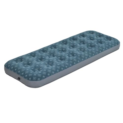 DIMAR GARDEN Single Size Air Mattress Inflatable Bed Sleeping Pad for Camping, Patterned Flocking Blue