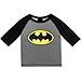 DC Comics Superman or Batman Boys Long Sleeve Tee and Bathing Suit Shorts Set for Toddler and Little Kids – Black/Red