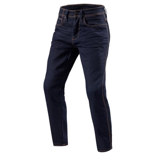 REV'IT! Men's Reed Slim-Fit Motorcycle Jeans (Dark Blue Used - 32Wx34L)