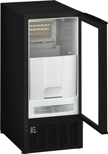 Image of EdgeStar IB450BL 50 Lb. 15 Inch Wide Undercounter Clear Ice Maker - Black Stainless Steel