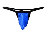 ONEFIT Sexy Transparent G-string Thongs Low Raise Underwears for Men Blue