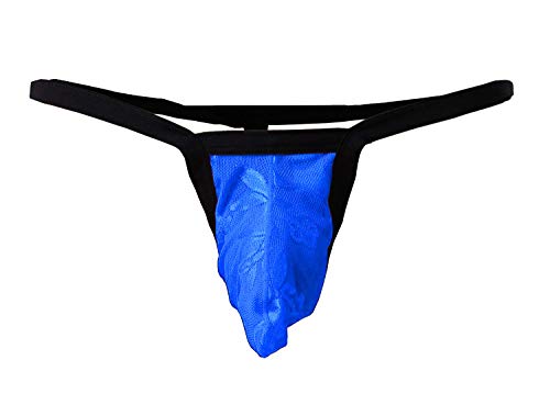Onefit Sexy Transparent G-String Thongs Low Raise Underwears For Men Blue #TOP4