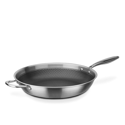 GSW 868549 Inoxxa Black, Bratpfanne mit Gegengriff und Wabenstruktur - ⌀36 cm