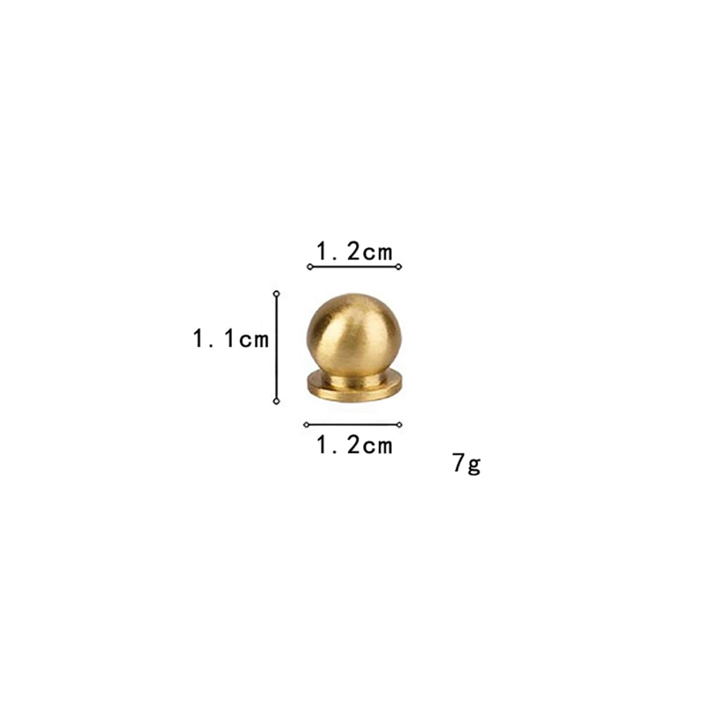 4 Pcs 12mm Solid Brass Cabinet Knobs Round Ball Dresser Drawer Knobs Handles Jewelry Box Pulls Mini Wardrobe Door Knobs Decorative Closet Door Knobs Small Kitchen Cupboard Knobs with Screws Golden - Image 2