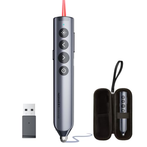 Image of Norwii N10s Bluetooth PowerPoint Presentation Clicker with Touch Pen | Digital pointer and spotlight work on any screen. Built-in 64GB flash on USB, comes with app. Metal Housing. 328ft range