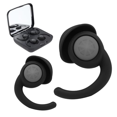 睡眠用 耳栓 シリコン 遮音 防音 ノイズキャンセリング イヤープラグ 快眠 安眠グッズ 騒音対策 32dB低減 本体2ペアセット男女兼用 カーボンブラック