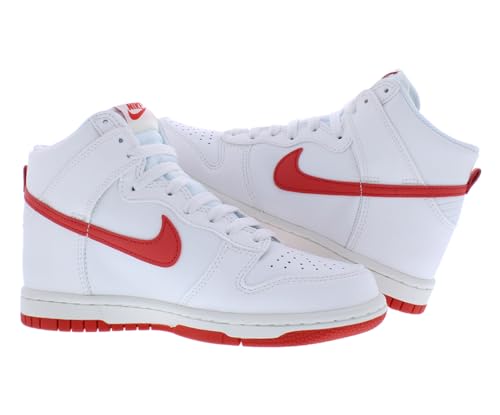 Nike Dunk High GS Boys Shoes Size 4, Color: White/Red-White3