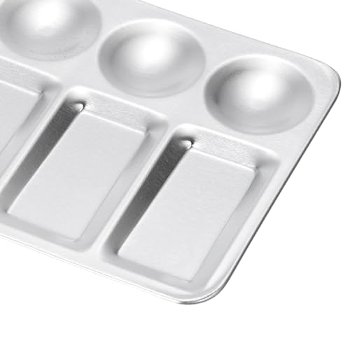 Plateau de peinture 12 compartiments en aluminium rectangle argenté