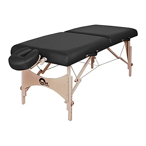Oakworks ONE Portable Massage Table, Package, Professional Massage Bed W/Quicklock Platform, Aerocel Face Rest, Spa Level Comfort, Adjustable 24”-34” H, USA Made (Coal) Cover