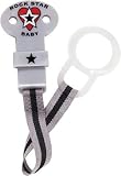 ROCK STAR BABY - 1x Cliphalter für Schnuller GRAU (Einheitsgröße)