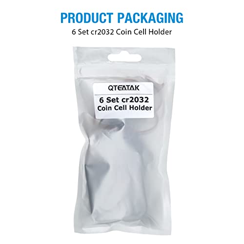 QTEATAK 6 Pcs 2 x 3V CR2032 Button Coin Cell Battery Holder with Leads On Off Switch - Thumbnail 5