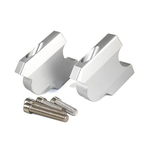 Adaptador manillar Yamaha XT1200Z mecanizado fino plata y abrazadera robusta XTZ1200