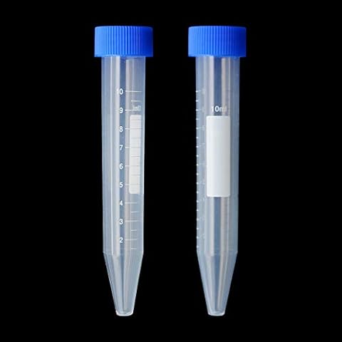 Uotyle 10ML Test Tubes, 100PCS Centrifuge Tube With Screw Lids PP Conical Bottoms Centrifuge Sample Tube with Graduated Marks For Lab Specimen and Samples (Blue) Cover