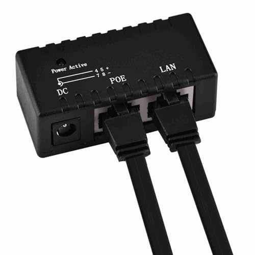POE Splitter Adapter, POE Injector Adaptador Power Over Ethernet para red LAN (Negro) miniatura 2