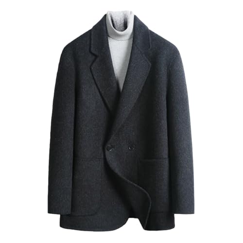Blazer coréen homme laine double face ajusté veste automne hiver un bouton