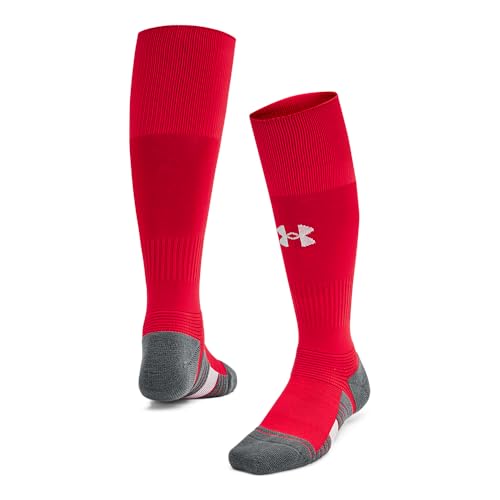 Under Armour Unisex-Child Youth Magnetico Over the Calf Socks 1 Pack, (600) Red/Pitch Gray/White, X-Small