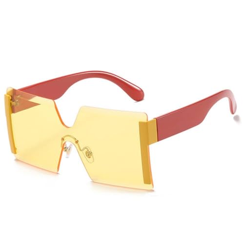 Lunettes de soleil carrées une pièce pour femmes et hommes avec protection totale UV400
