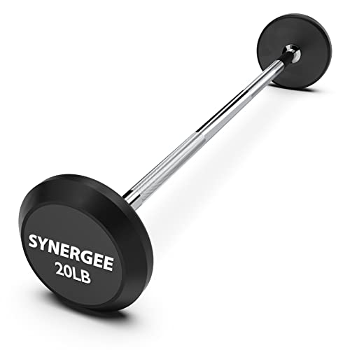 Synergee Fixed Barbell Pre Weighted Straight Steel Bar with Rubber Weights - Fixed Weight