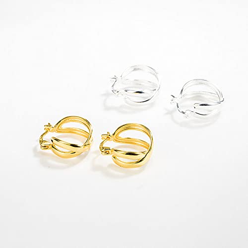 Boucles d'oreilles double créoles en argent, le cadeau parfait pour célébrer une femme
