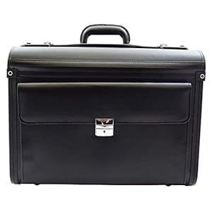 Grote lederen pilotenhoes artsen zakelijke aktetas organizer cabinetas bedford zwart