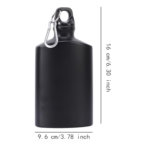 Image of CALANDIS Flat Water Bottle 500ml for Outdoor Activities Picnic Field Training Black