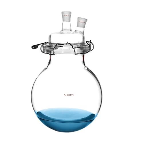 Bouilloire de réaction en verre 5000ml pour montages de synthèse organique 24/29