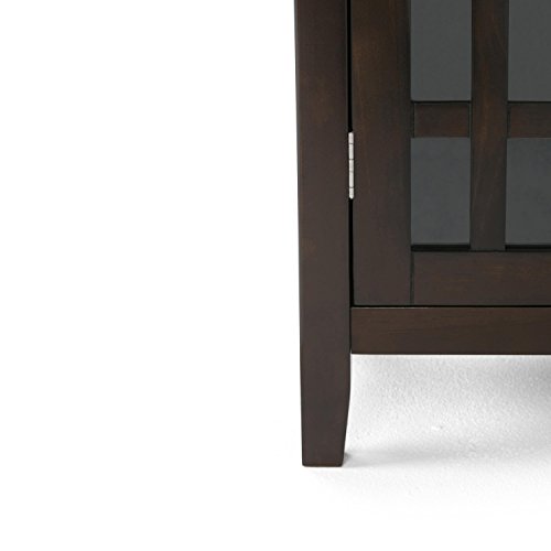 Simpli Home Bedford Solid Wood 39 inch Wide Rustic Medium Storage Cabinet in Dark Tobacco Brown - Thumbnail 4