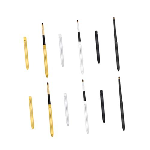 Healvian 6Pcs Retractable Lip Brush Portable Makeup Applicators for Smooth Lip Lines Bionic Material for Travel Women