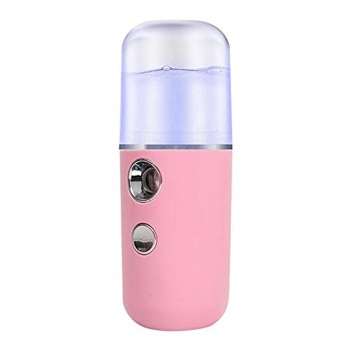 humeng Assainisseur d'air Mini Humidificateur Facial Portable Beauté Hydratante Humidificateur À Ultrasons Vaporisateur De Visage À Vapeur Recharge USB-Rose