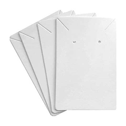 100 x Jewellery Display Cards Necklace Bracelet Earrings White 9cm x 6cm Cover