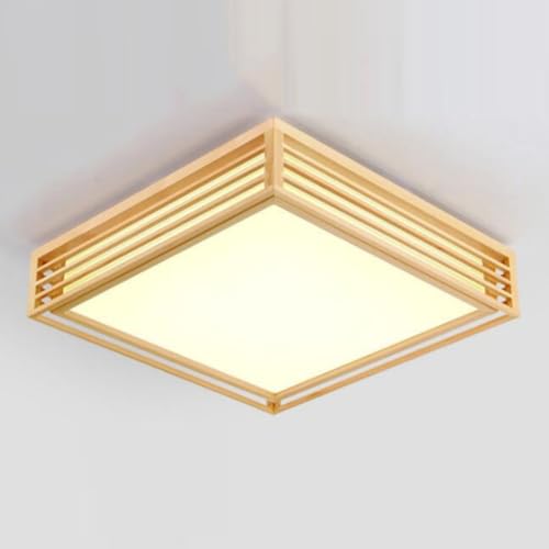 Lampe de plafond LED protégeant les yeux avec installation facile en bois