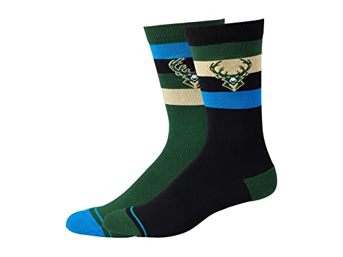Chaussettes NBA Milwaukee Bucks Stance, pack de 2 paires vertes pour fans de basket